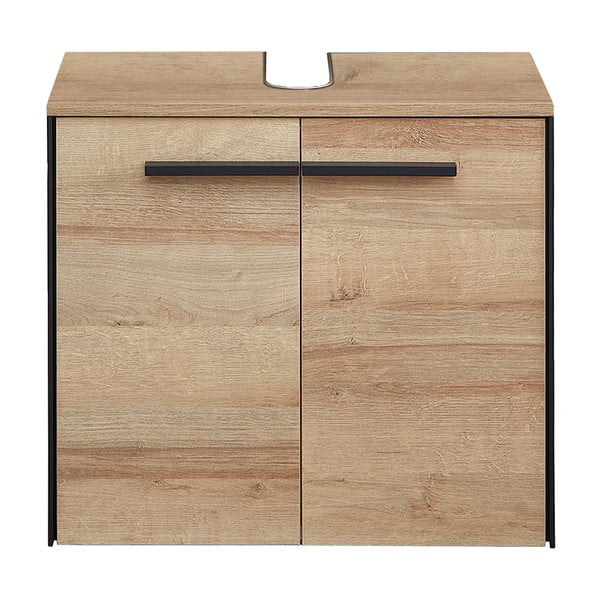 Zidni ormarić za ispod umivaonika u dekoru hrasta u prirodnoj boji 53x60 cm Quickset 395 – Pelipal