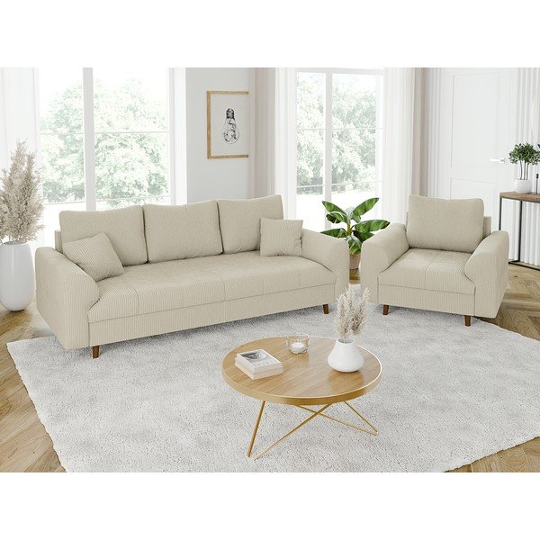 Bež sofa od samta 210 cm Ariella – Ropez-image-4