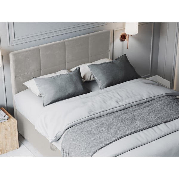 Bež bračni krevet od baršuna Mazzini Kreveti Mimicry, 180 x 200 cm-image-1