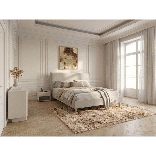Bež bračni krevet Bobochic Paris Sary Light, 160 x 200 cm-image-1