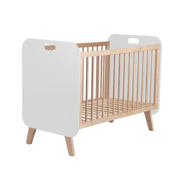 Bijeli/u prirodnoj boji dječji krevet u dekoru bora 60x120 cm Paris – Marckeric