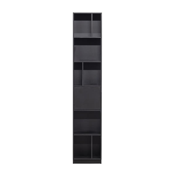 Crna modularna biblioteka od masivnog bora 40x210 cm Finca – WOOOD