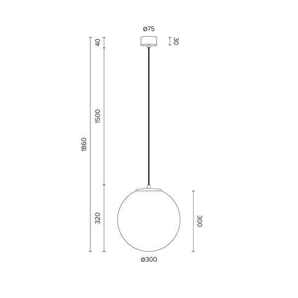 Mat bijela visilica Sotto Luce Tsuki, ⌀ 30 cm-image-3