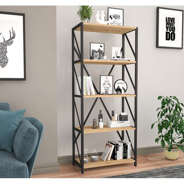 Crna prirodna polica u dekoru bora 64x150 cm Eser - Gauge Concept-image-1