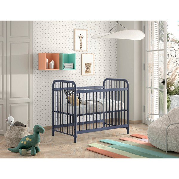 Plavi metalni dječji krevet 60x120 cm BRONXX – Vipack-image-3