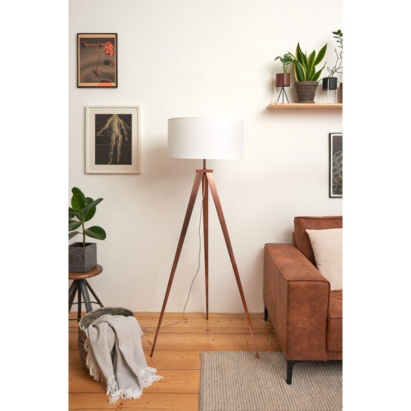 Podna svjetiljka s mjedenim metalnim nogama i bijelim sjenilom Bonami Essentials Kiki-image-4