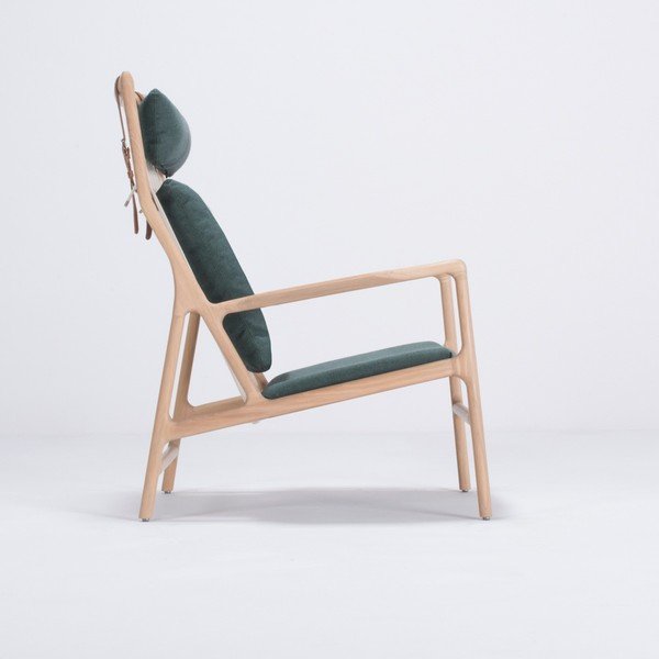 Fotelja od hrasta sa zelenim tekstilnim sjedalom Gazzda Dedo-image-4