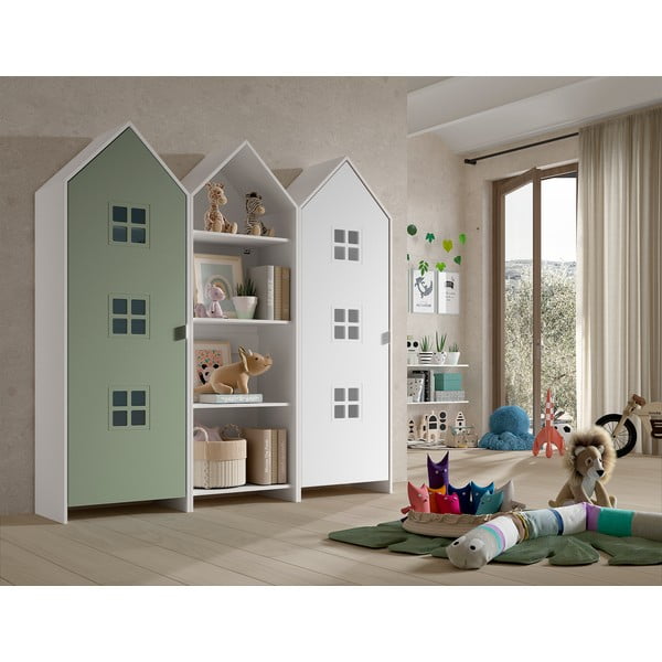 Bijela/zelena otvorena dječja garderoba 173x171,5 cm CASAMI BRUGES – Vipack-image-1