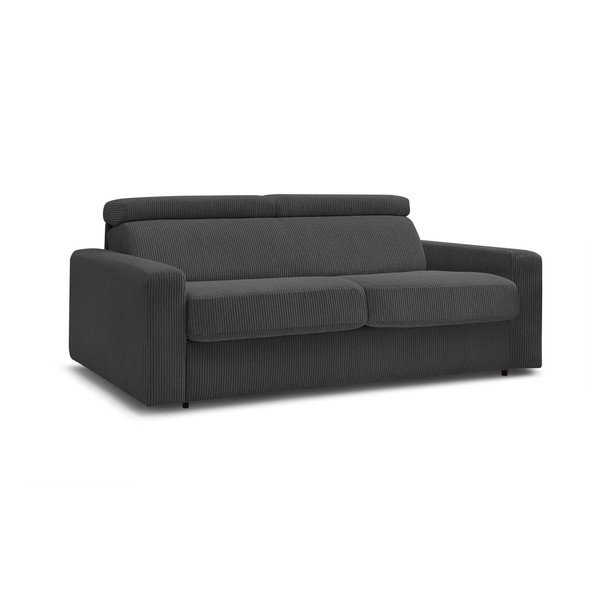 Tamno siva sklopiva sofa od samta 195 cm Monaco – Bobochic Paris-image-3