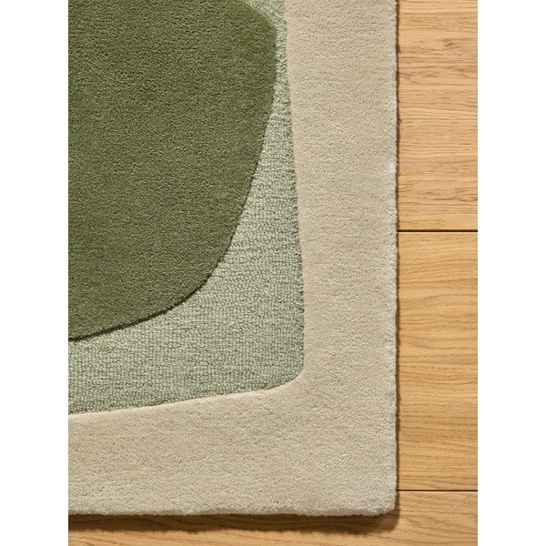 Zeleni/bež ručno rađen vunen tepih 160x230 cm Kinney – MADE-image-4
