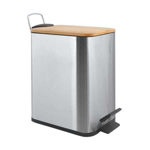 Željezna kanta za smeće s pedalom u mat srebrnoj boji 5 l   Erik – Spirella