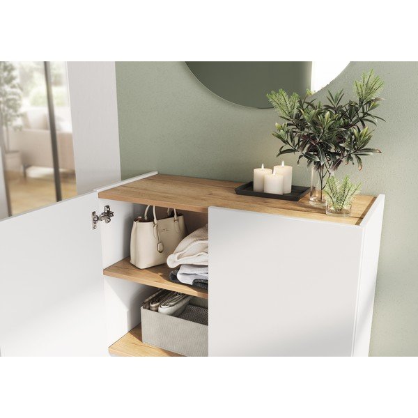 Bijeli set za hodnik u dekoru hrasta 74x200x33 cm Alviano – Germania-image-4