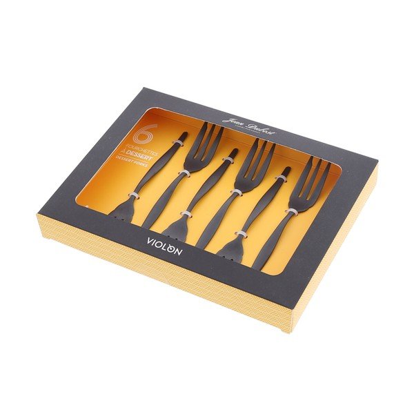 Set od 6 crnih desertnih vilica Jean Dubost Violon-image-1