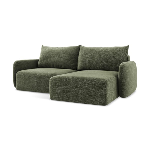 Zelena sklopiva/s prostorom za odlaganje kutna garnitura (s desnim kutom) Kalena – Makamii-image-1