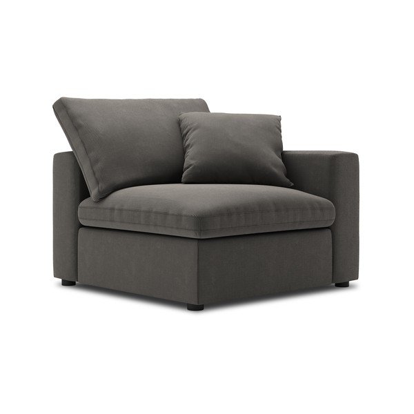 Tamnosmeđi kutni dio modularne sofe od samta Windsor & Co Sofas Galaxy, desni kut-image-2