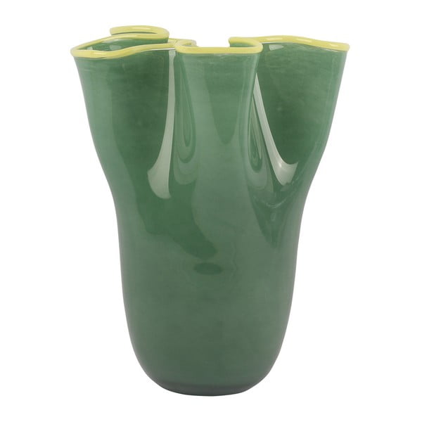 Zelena staklena ručno izrađena vaza (visina 31,5 cm) Ruffles – PT LIVING