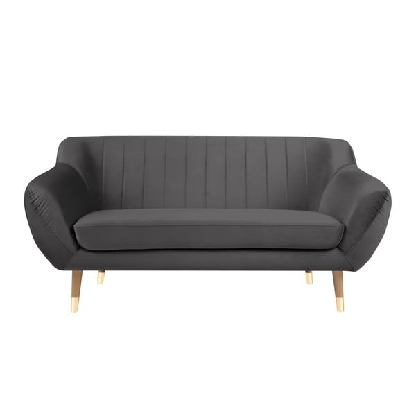 Sofa od sivog baršuna Mazzini Sofas Benito, 158 cm