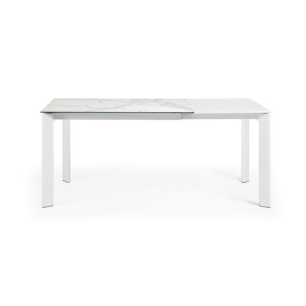 Proširiv blagovaonski stol s dodatnom pločom s pločom stola u mramornom dekoru 80x120 cm Axis – Kave Home-image-4