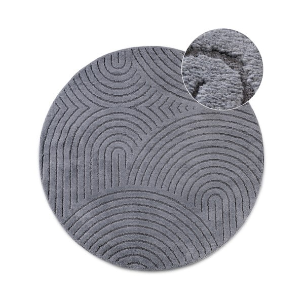 Antracitno sivi okrugao tepih ø 200 cm Panglao New York Anthracite – Elle Decoration