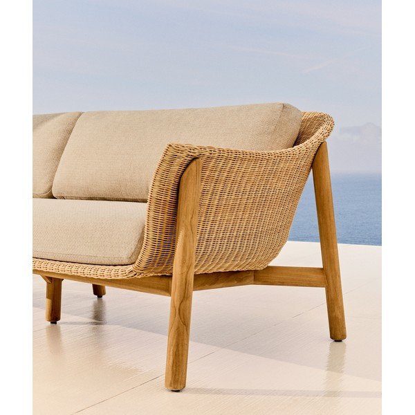 Bež/u prirodnoj boji podstavljena vrtna sofa Galea – Kave Home-image-2