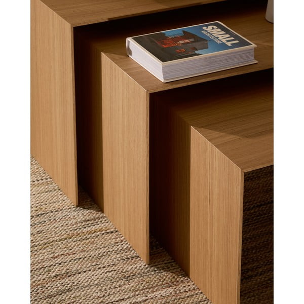 Pomoćni stolići u setu 3 kom u dekoru hrasta 40x60 cm Litto – Kave Home-image-3