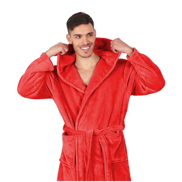 Crveni uniseks ogrtač od mikrovlakna DecoKing Robby, veličina M-image-3