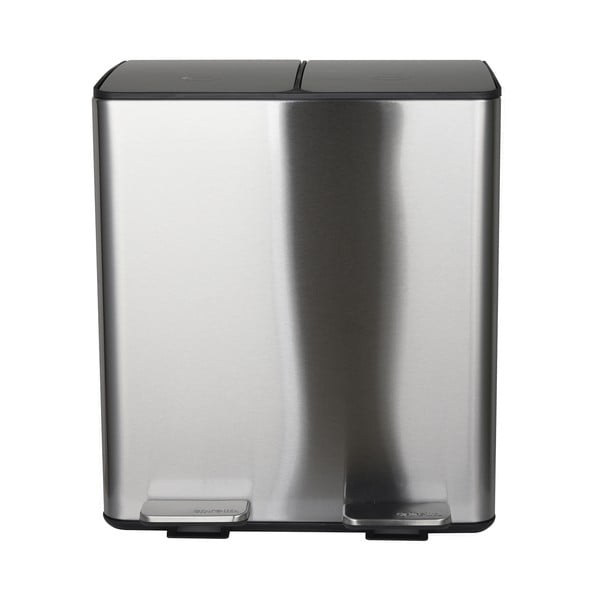 Željezna kanta za smeće 2x20 l za odvojeni otpad/s pedalom u mat srebrnoj boji   Aliya – Spirella-image-2