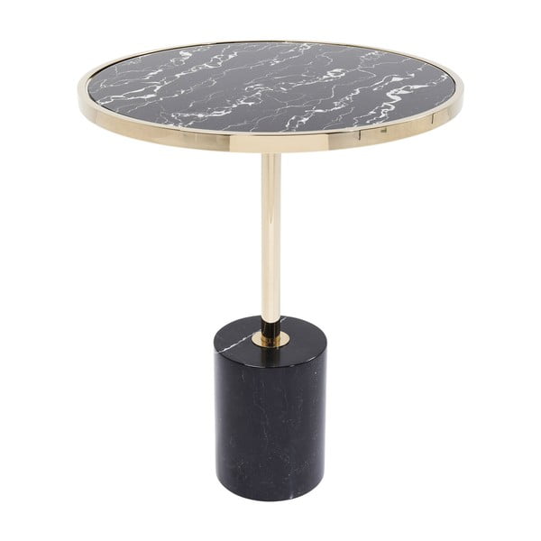 Crni sklopivi stol s bazom u zlatnim bojama Kare dizajn San Remo Base, Ø 46 cm