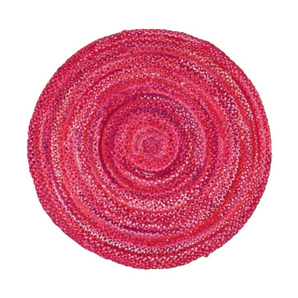 Ružičasti pamučni okrugli tepih Garida, ⌀ 120 cm