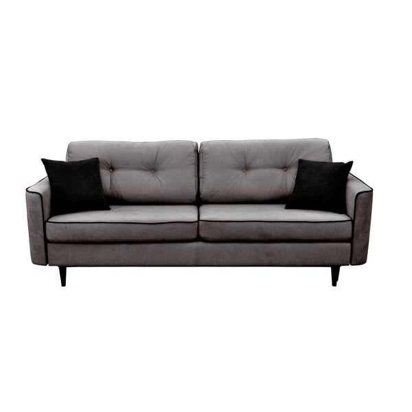 Tamno sivi kauč na razvlačenje s crnim nogama Mazzini Sofas Magnolia