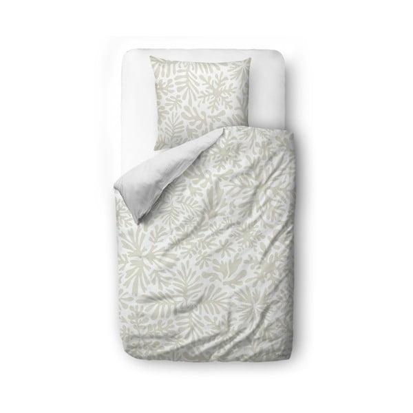 Bijela/svijetlo siva posteljina za krevet za jednu osobu od pamučnog satena 140x200 cm Freezing – Butter Kings