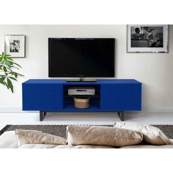Plavi TV stol Woodman Camden Herringbone-image-1