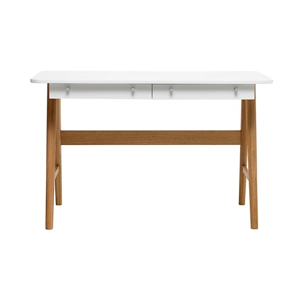 Radni stol od bijelog hrasta Unique Furniture Torino