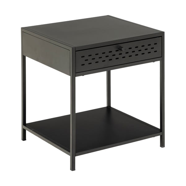 Crni metalni noćni ormarić s ladicom Actona Newcastle-image-2