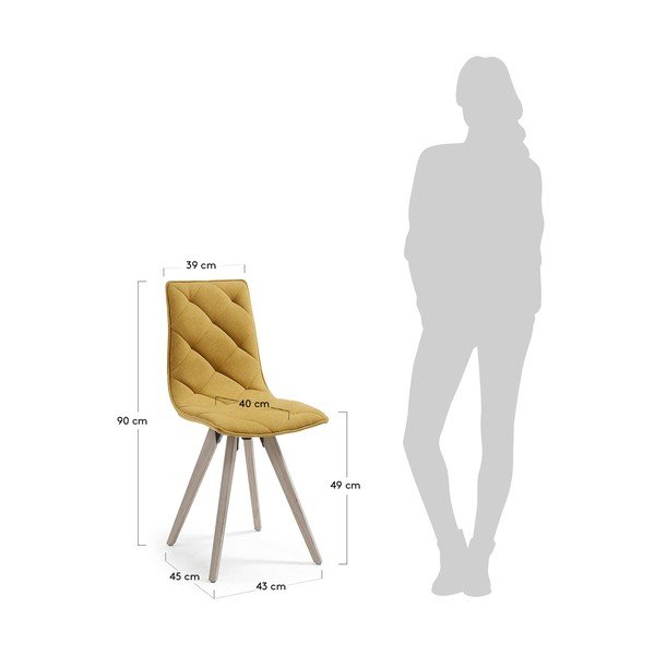 Set od 4 senf žute blagovaonske stolice La Forma Tuk-image-3