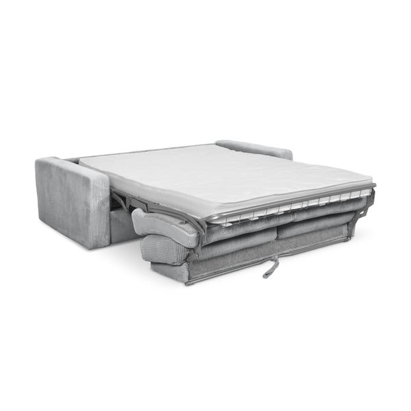 Svijetlo siva sklopiva sofa od samta 195 cm Nona – Makamii-image-3