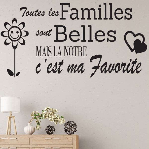 Crna naljepnica Ambiance Quote Notre Famille