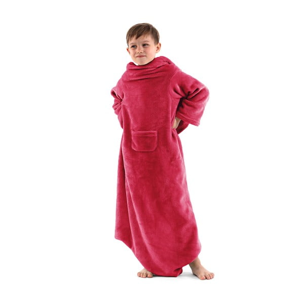 Crvena dječja deka s rukavima DecoKing Lazykids-image-1