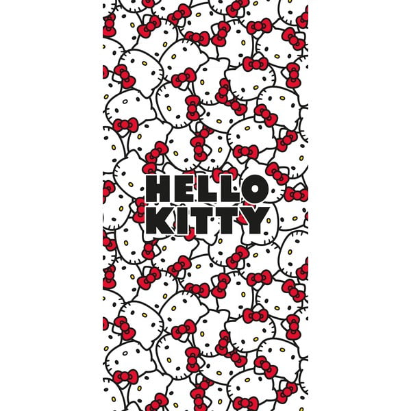 Crveni/bijeli pamučan dječji ručnik 70x140 cm Hello Kitty – Jerry Fabrics