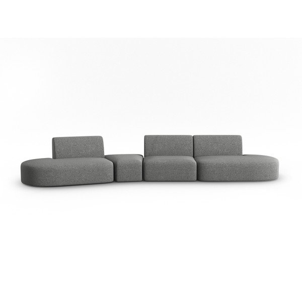 Siva sofa od šenila s lijevim kutom 428 cm Paolo – Milo Casa