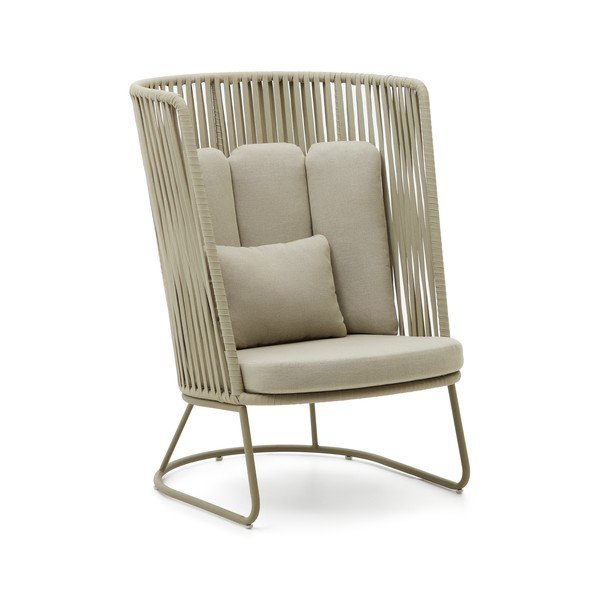 Zelena metalna vrtna fotelja Saconca – Kave Home-image-3