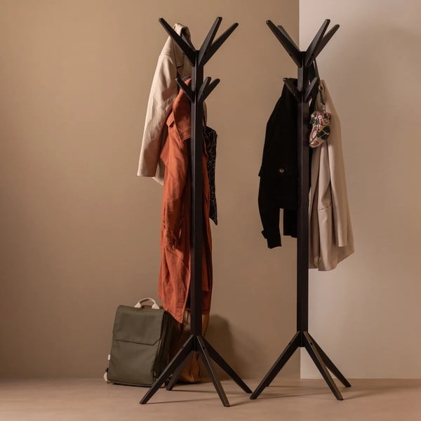 Crna vješalica od masivne breze Studio – WOOOD-image-1