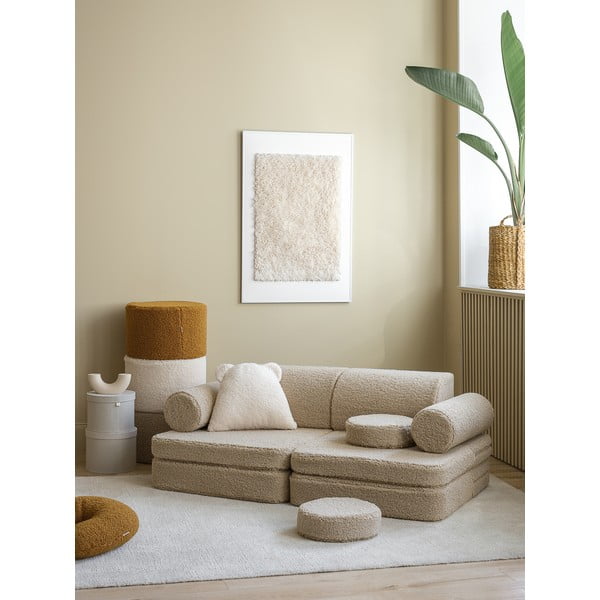 Svjetlo smeđi dječji kauč od bouclé tkanine 132 cm Settee – Wigiwama-image-3