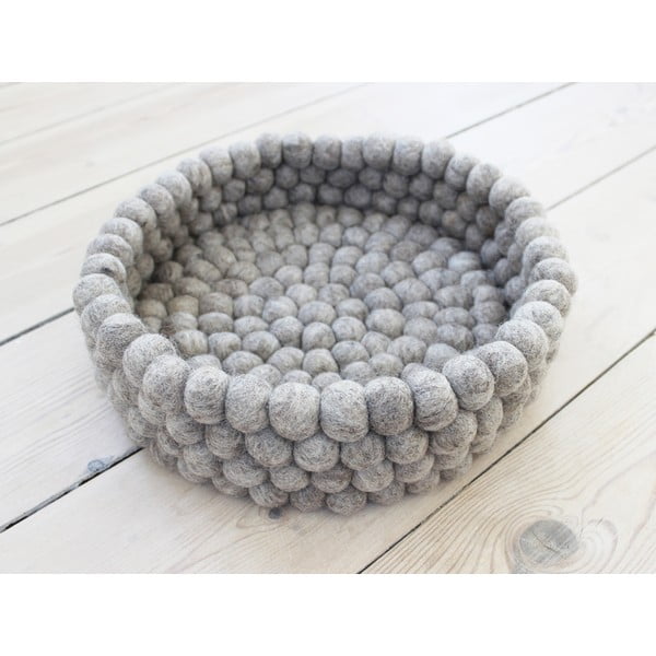 Košarica za pohranu od vunenih pompona u boji pijeska Wooldot Ball Basket, ⌀ 28 cm