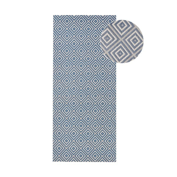 Plavi vanjski tepih NORTHRUGS Karo, 80 x 200 cm