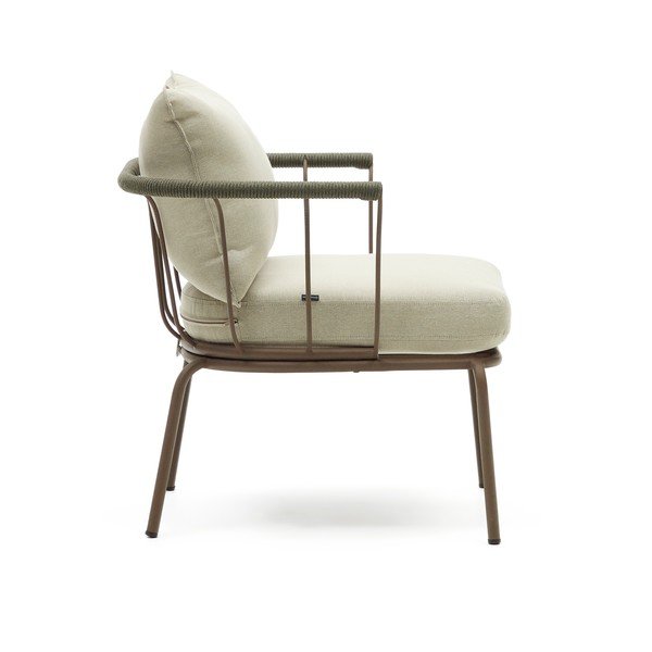 Svijetlo zelena metalna vrtna stolica Salguer - Kave Home-image-2