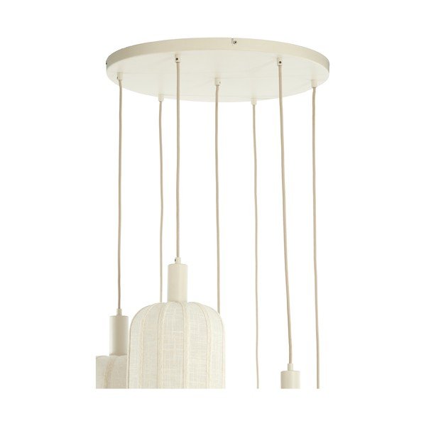 Krem viseća svjetiljka s tekstilnim sjenilom ø 50 cm Tufia – Light & Living-image-3