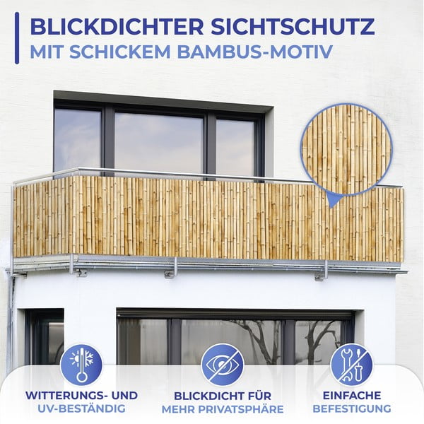 Svjetlo smeđi plastičan balkonski zastor 500x85 cm – Maximex-image-4