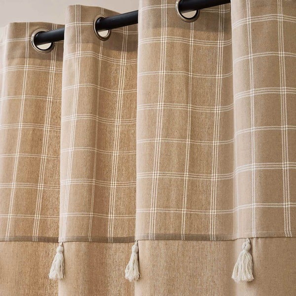 Smeđa zavjesa od mješavine pamuka 140x240 cm Everest – douceur d'intérieur-image-2