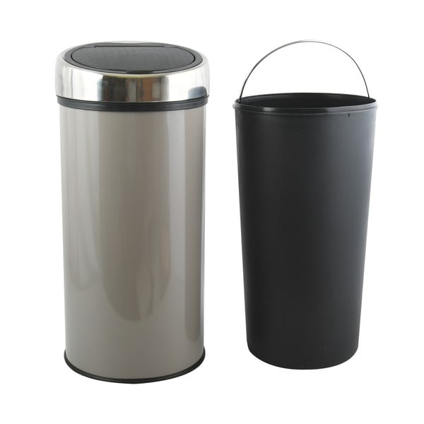 Smeđe-siva željezna kanta za smeće na dodir 30 l – MSV-image-2